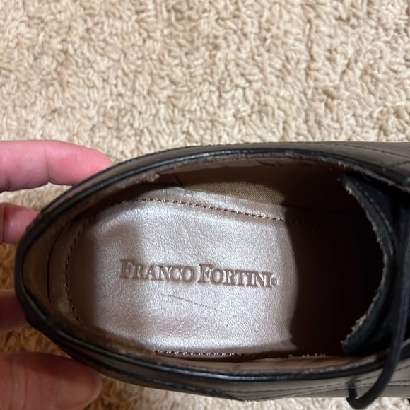 Franco fortini black leather dress shoes. Worn may be 2 times. - Picture 3 of 5